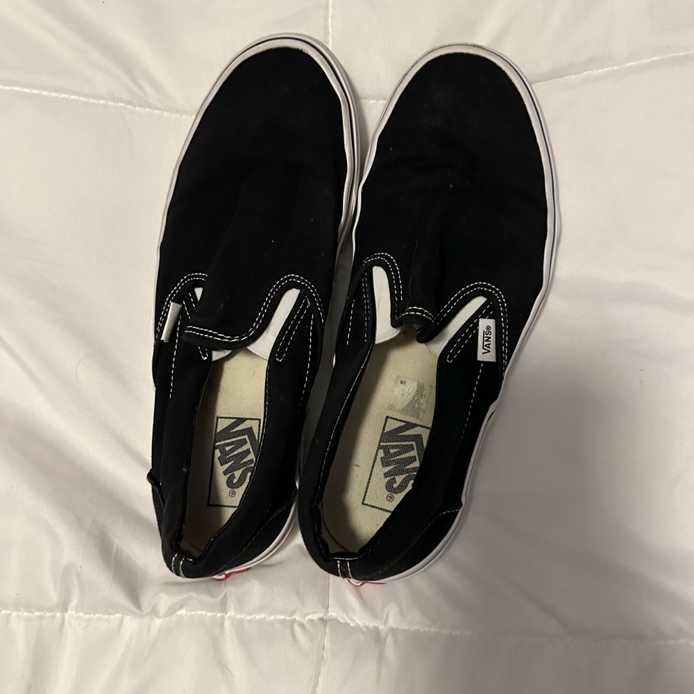 Vans Black Slip-On Sneakers with Canvas Upper